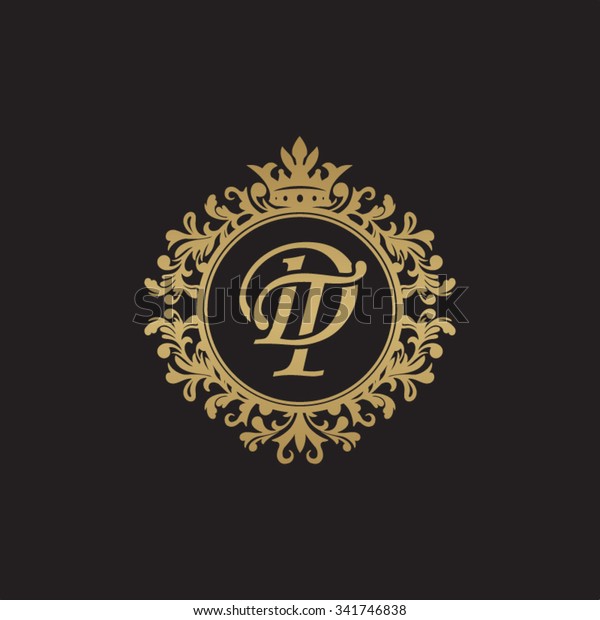 Dt Initial Luxury Ornament Monogram Logo Stock Vector
