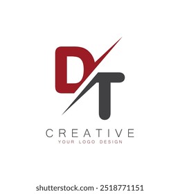 DT initial monogram with letter creative logo