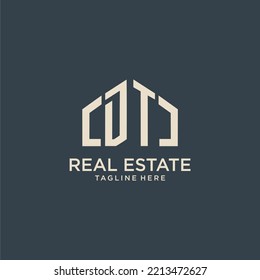 DT initial monogram logo for real estate design