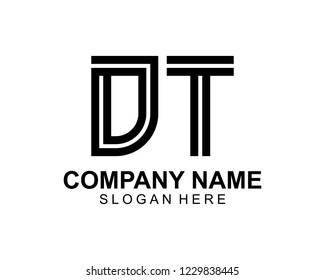 DT Initial outline logo template vector