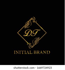 DT Initial wedding logo template vector