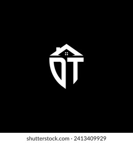 DT initials premium shield logo monogram with home designs modern templates