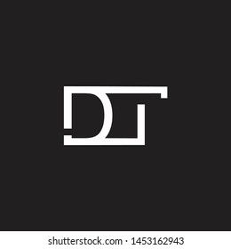 DT intial logo Capital Letters black background