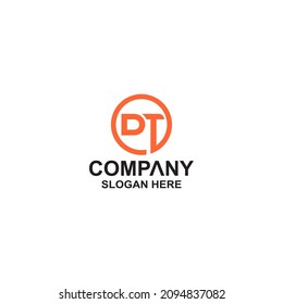 Plantilla vectorial de diseño de logotipo de DT