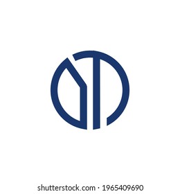 DT letter circle logo design