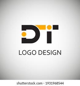 dt letter for simple logo design