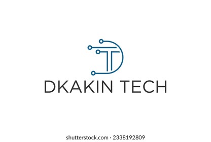 DT letter tech style logo