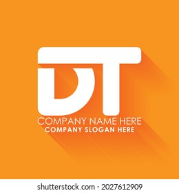 DT Letters minimal logo, DT letters initial modern abstract vector logo.