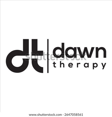 The DT logo for Dawn Therapy features elegant, calming initials that symbolize healing and renewal. Ideal for wellness branding, it conveys trust, peace, and professional therapeutic care.