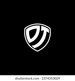 DT logo monogram emblem style with shield shape design template ideas