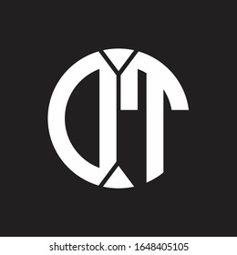 DT Logo monogram with piece circle ribbon style