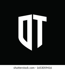 DT-Logo-Monogramm mit Schildform-Design-Vorlage