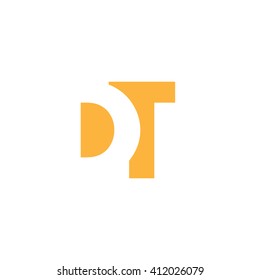 DT Logo. Vector Graphic Branding Letter Element. White Background