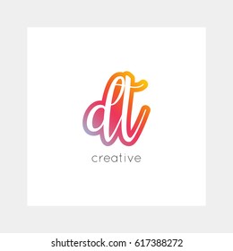 DT logo, vector. Useful as branding symbol, app icon, alphabet element, clip-art.