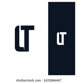 DT or LT flat monogram logo icon