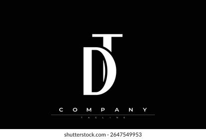 DT Modern Initials Logo Design. Branding logo with stylized initials showcasing bold design and modern aesthetic. Ideal for professional business branding or creative projects focusing on minimalistic