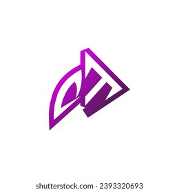 Soporte inicial del logotipo del emblema de DT Premium y concepto de diseño de juegos