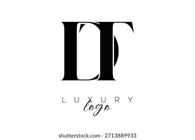 DT  Serif Letter Monogram Typography Logo for Elegant Premium Branding Identity