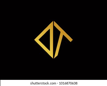 DT square shape Gold color logo