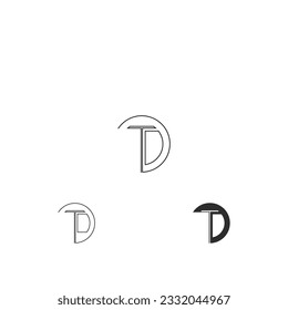 DT, TD, Abstract initial monogram letter alphabet logo design