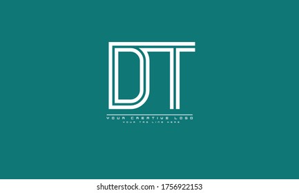 DT TD abstract vector logo monogram template