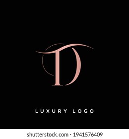 DT or TD initial luxury ornament monogram logo