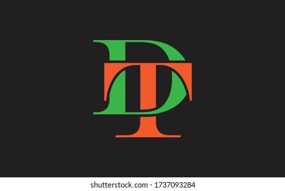DT or TD Letter Initial Logo Design, Vector Template