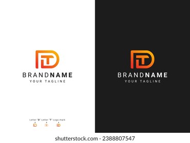 DT o TD Logo minimal elegante en monograma. Logo de Premium Business