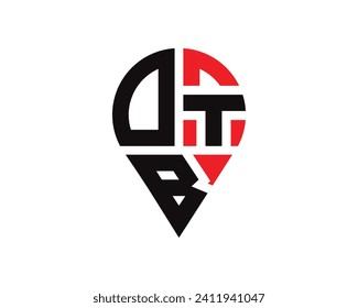 DTB letter location shape logo design