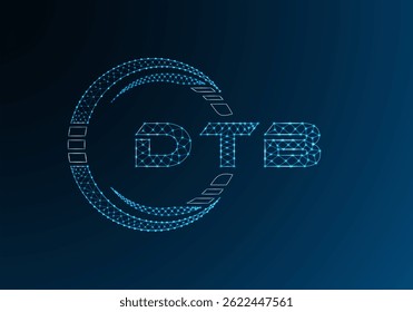 DTB low poly letter logo vector design. DTB lower poly logo design. 