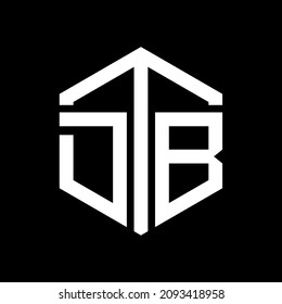 DTB Unique abstract geometric vector logo design.