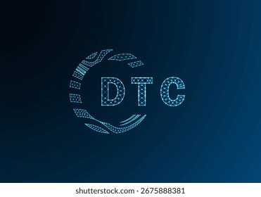 Diseño del Vector del logotipo de la letra poli baja del DTC. Diseño del logotipo del poli inferior de los DTC. Diseño único del logotipo de baja poli de DTC.