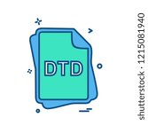 DTD file type icon design vector