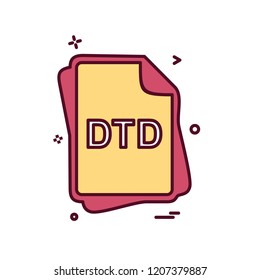 DTD file type icon design vector