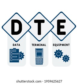DTE - Data Terminal Equipment acronym. business concept background.  vector illustration concept with keywords and icons. lettering illustration with icons for web banner, flyer, landing page