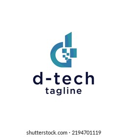 D-tech logo icon vector image