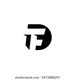 DTF Abstract initial monogram letter alphabet logo design. Vector illustration