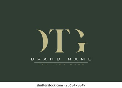 DTG abstract letter logo design. This logo is designed by three abstract letters.