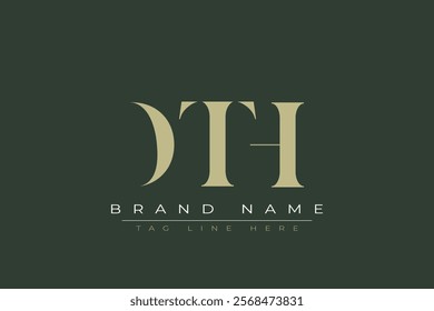 DTH abstract letter logo design. This logo is designed by three abstract letters.