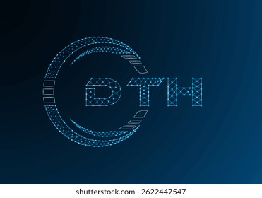 DTH low poly letter logo vector design. DTH lower poly logo design. 