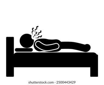 dtick figure illustration flat character snoring, noisy