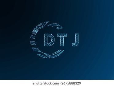 Diseño de Vector de logotipo de letra polivinílica baja DTJ. Diseño de logotipo de poliéster inferior DTJ. DTJ diseño único de logotipo de baja poli.