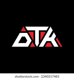 DTK Dreieck Buchstaben Logo Design mit Dreieck Form. DTK Dreieck Logo Design Monogramm. DTK Dreieck-Vektorlogo-Vorlage mit roter Farbe. DTK dreieckiges Logo Einfach, elegant und luxuriös.