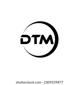 DTM letter logo design in illustration. Vector logo, calligraphy designs for logo, Poster, Invitation, etc.