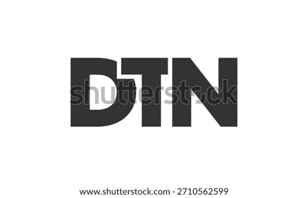 DTN logo design template with strong and modern bold text. Initial based vector logotype featuring simple and minimal typography. Trendy company identity ideal for businesses brand presence.