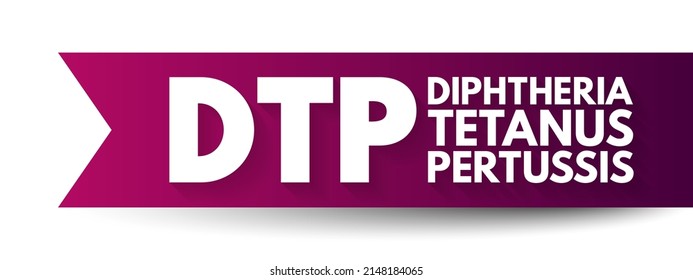 DTP Diphtheria Tetanus Pertussis - bacterial diseases that can be safely prevented with vaccines, acronym text concept background