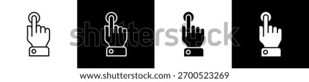 Dtp icon set in line and glyph style on black and white background