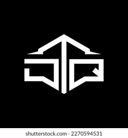 Vector de diseño de logotipo de carta DTQ. Logo de corte de forma de polígono en monograma DTQ.
