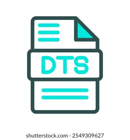 Dts audio format representation in minimalist colored outline design