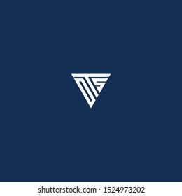 dts initial triangle logo vector modern